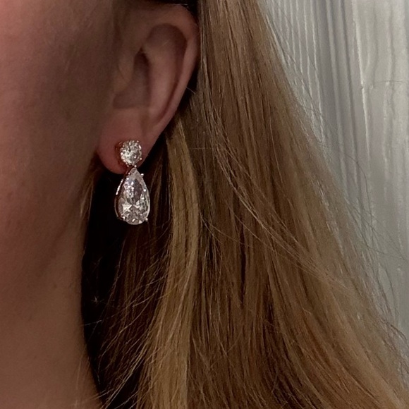 Gold and Silver Drop Earrings - Picture 2 of 2